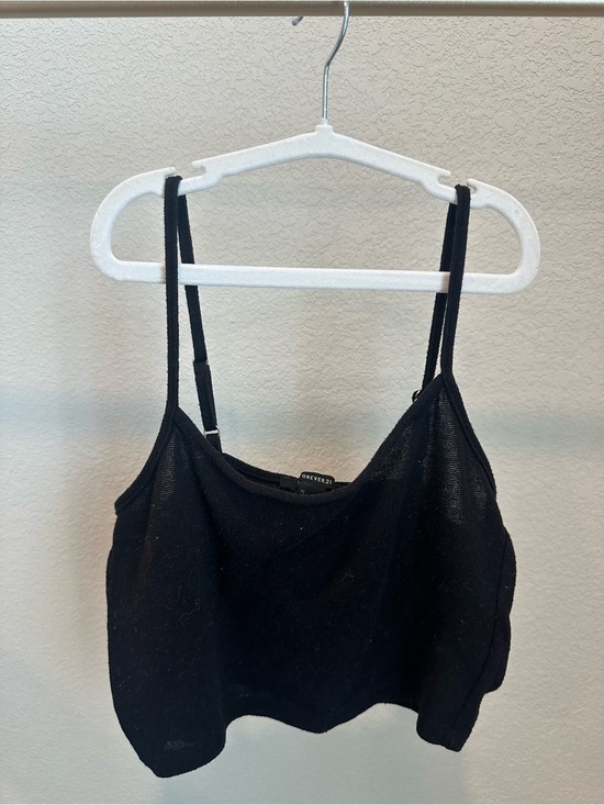 Forever 21 Tops - Forever 21 Black Knit Cami with Adjustable Straps